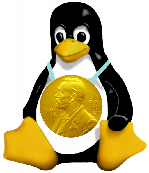 Tux with Nobel Peace Prize